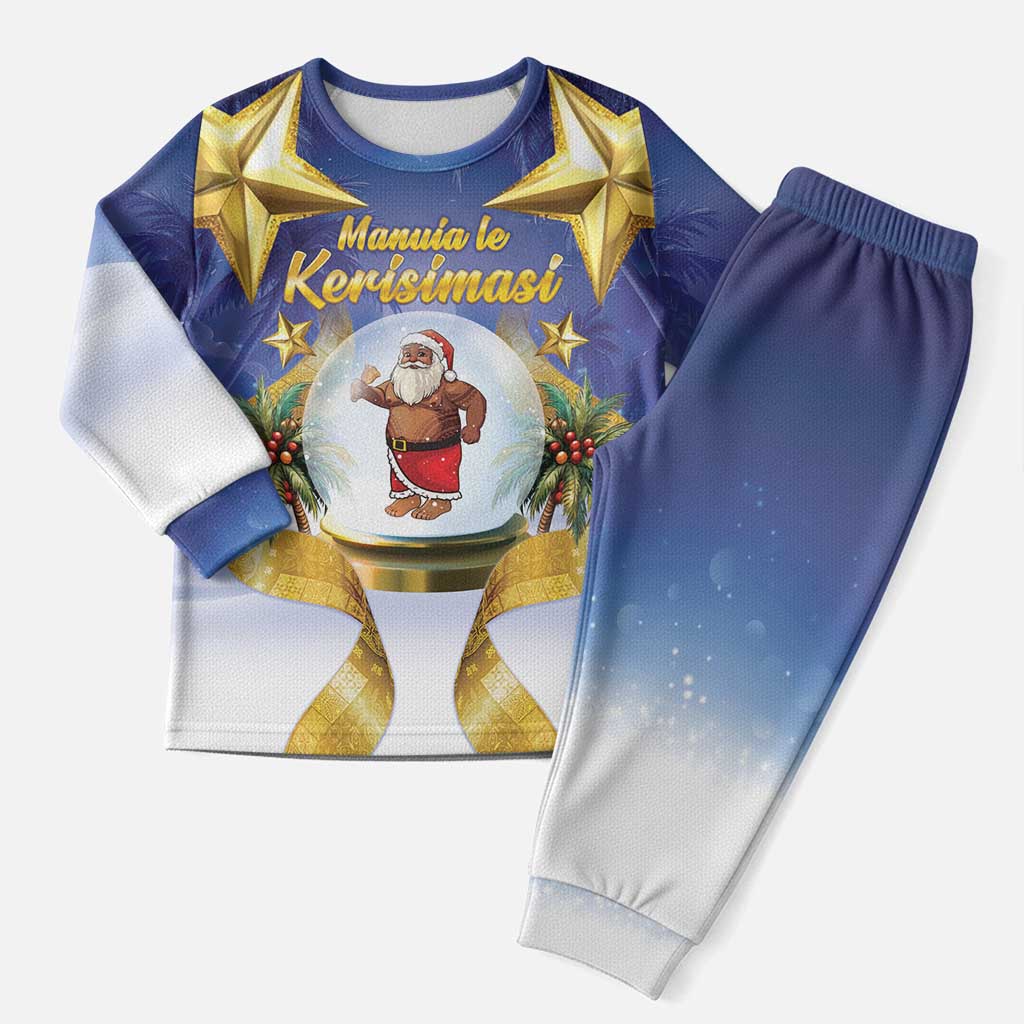 Samoa Christmas Pajama Set Snow Globe With Samoan Santa - Polynesian Pride