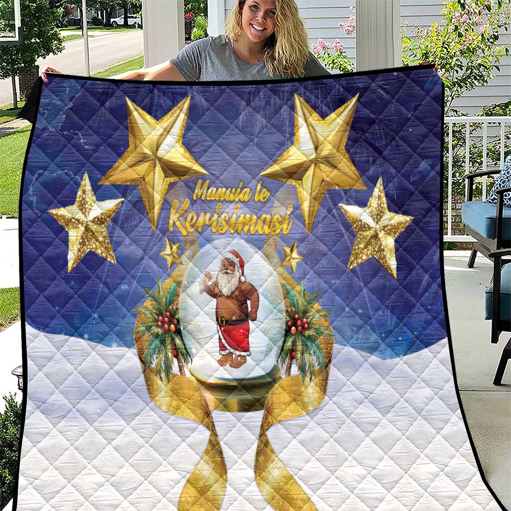 Samoa Christmas Quilt Snow Globe With Samoan Santa - Polynesian Pride