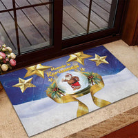 Samoa Christmas Rubber Doormat Snow Globe With Samoan Santa - Polynesian Pride