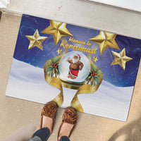 Samoa Christmas Rubber Doormat Snow Globe With Samoan Santa - Polynesian Pride