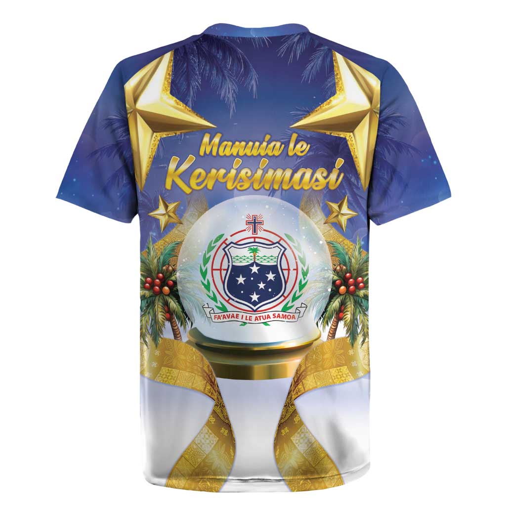 Samoa Christmas Rugby Jersey Snow Globe With Samoan Santa - Polynesian Pride