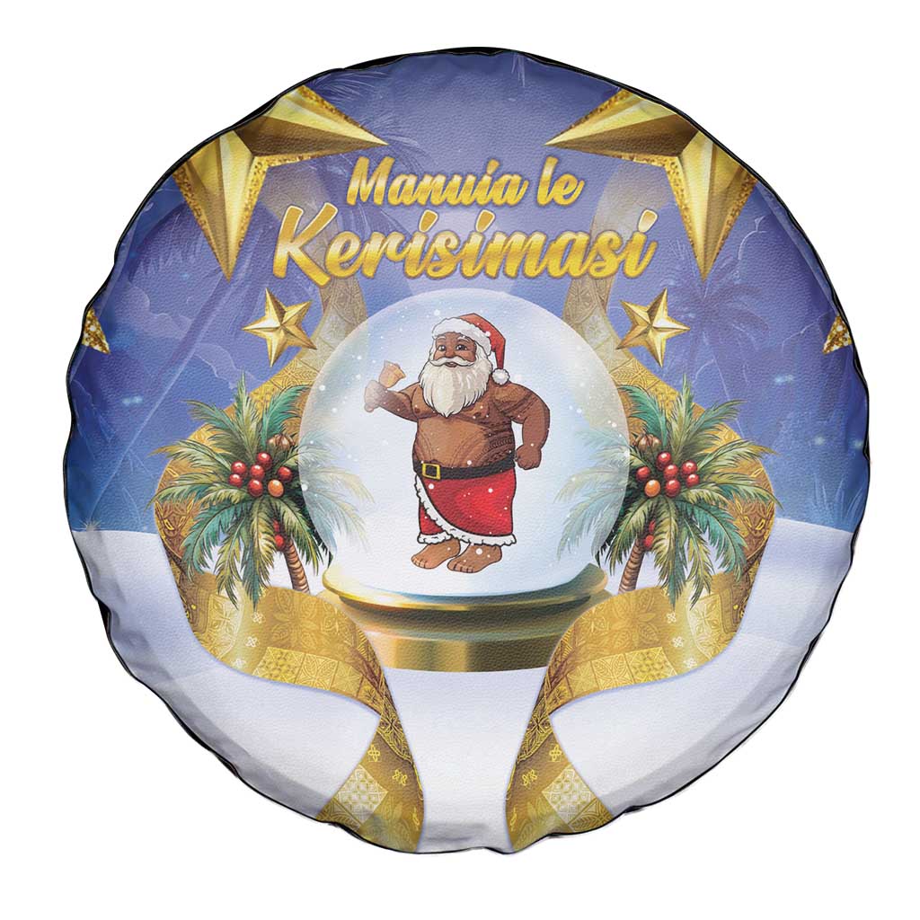 Samoa Christmas Spare Tire Cover Snow Globe With Samoan Santa - Polynesian Pride