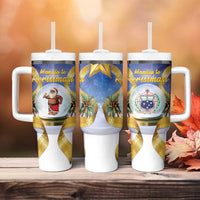 Samoa Christmas Tumbler With Handle Snow Globe With Samoan Santa - Polynesian Pride
