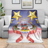 American Samoa Christmas Blanket Seashell Santa Beach Vibes - Polynesian Pride