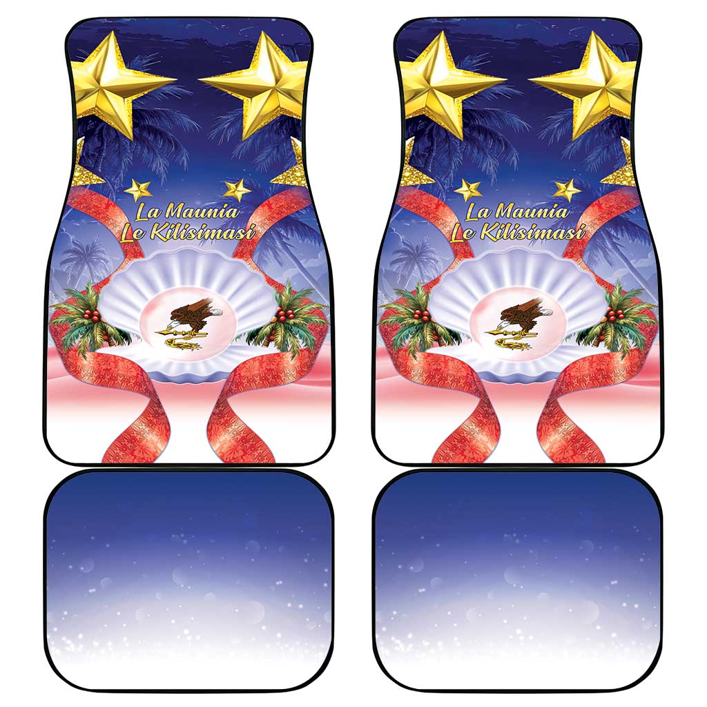 American Samoa Christmas Car Mats Seashell Santa Beach Vibes - Polynesian Pride
