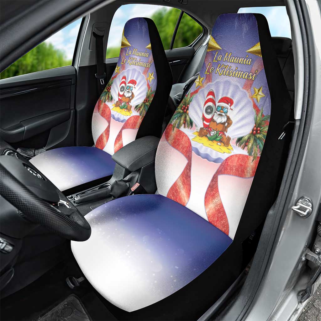 American Samoa Christmas Car Seat Cover Seashell Santa Beach Vibes - Polynesian Pride