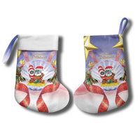 American Samoa Christmas Stocking Seashell Santa Beach Vibes - Polynesian Pride
