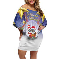 American Samoa Christmas Family Matching Off Shoulder Short Dress and Hawaiian Shirt Seashell Santa Beach Vibes - Polynesian Pride