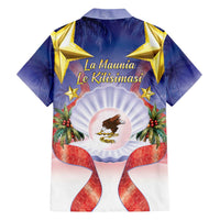 American Samoa Christmas Family Matching Short Sleeve Bodycon Dress and Hawaiian Shirt Seashell Santa Beach Vibes - Polynesian Pride