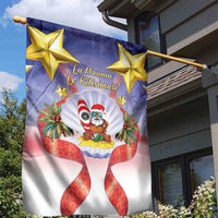 American Samoa Christmas Garden Flag Seashell Santa Beach Vibes - Polynesian Pride