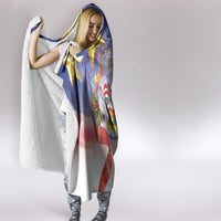 American Samoa Christmas Hooded Blanket Seashell Santa Beach Vibes - Polynesian Pride