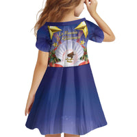 American Samoa Christmas Kid Short Sleeve Dress Seashell Santa Beach Vibes - Polynesian Pride