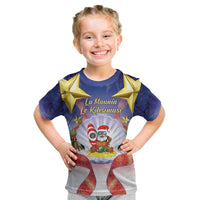 American Samoa Christmas Kid T Shirt Seashell Santa Beach Vibes - Polynesian Pride