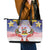 American Samoa Christmas Leather Tote Bag Seashell Santa Beach Vibes - Polynesian Pride