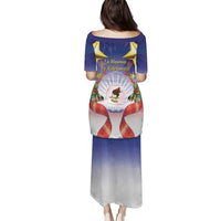 American Samoa Christmas Puletasi Seashell Santa Beach Vibes - Polynesian Pride