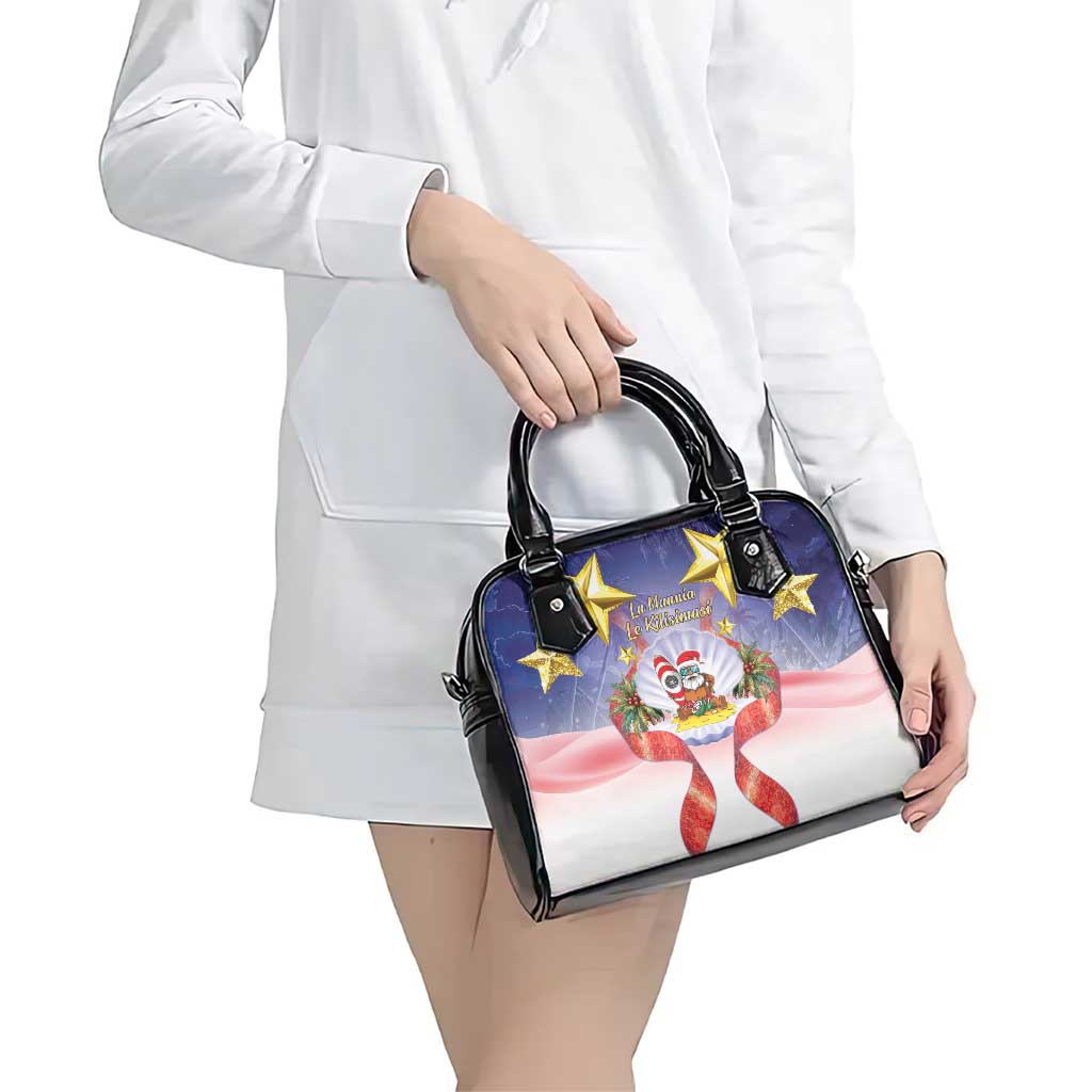 American Samoa Christmas Shoulder Handbag Seashell Santa Beach Vibes - Polynesian Pride