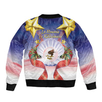American Samoa Christmas Sleeve Zip Bomber Jacket Seashell Santa Beach Vibes - Polynesian Pride