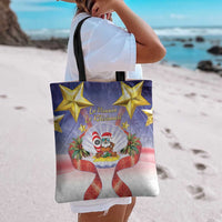 American Samoa Christmas Tote Bag Seashell Santa Beach Vibes - Polynesian Pride