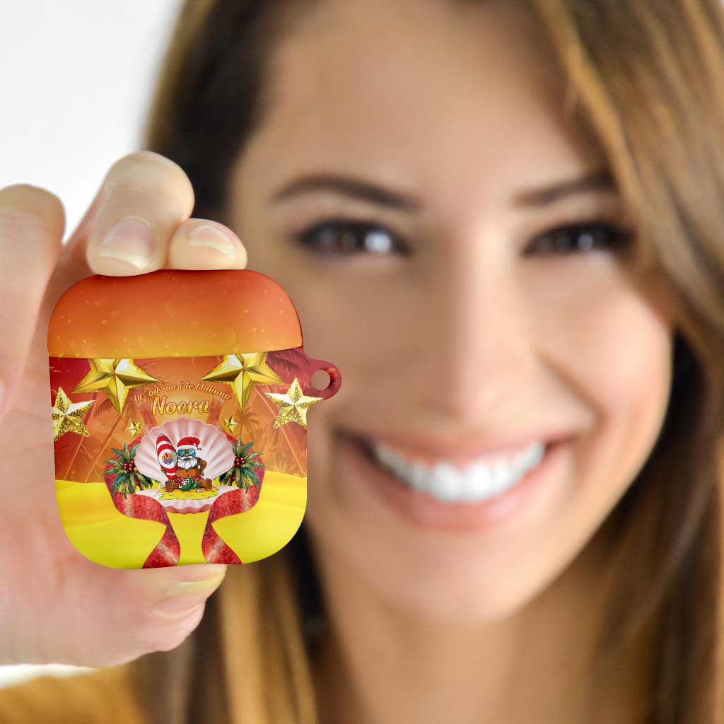 French Polynesia Christmas AirPods Case Seashell Santa Beach Vibes - Polynesian Pride