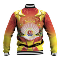 French Polynesia Christmas Baseball Jacket Seashell Santa Beach Vibes - Polynesian Pride