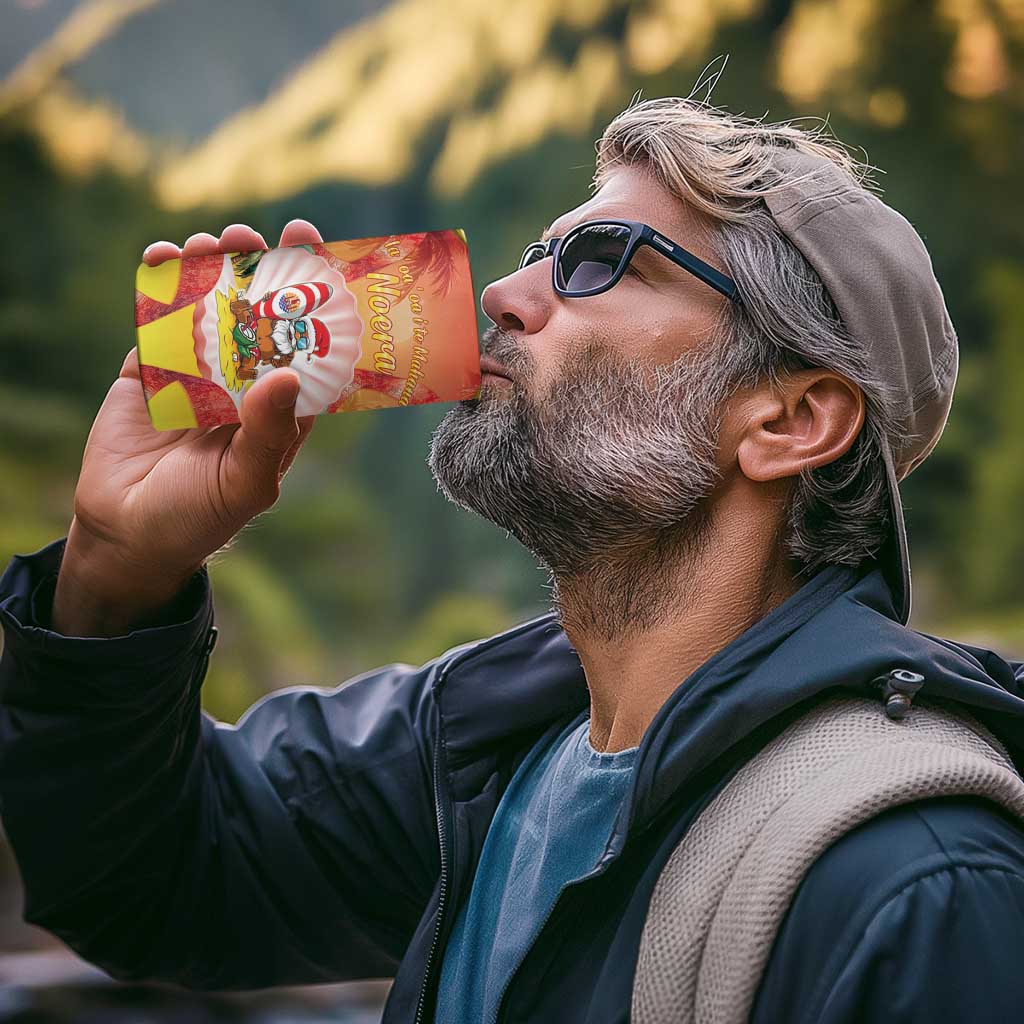 French Polynesia Christmas 4 in 1 Can Cooler Tumbler Seashell Santa Beach Vibes - Polynesian Pride