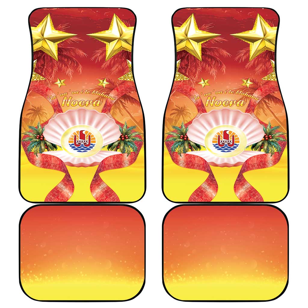 French Polynesia Christmas Car Mats Seashell Santa Beach Vibes - Polynesian Pride