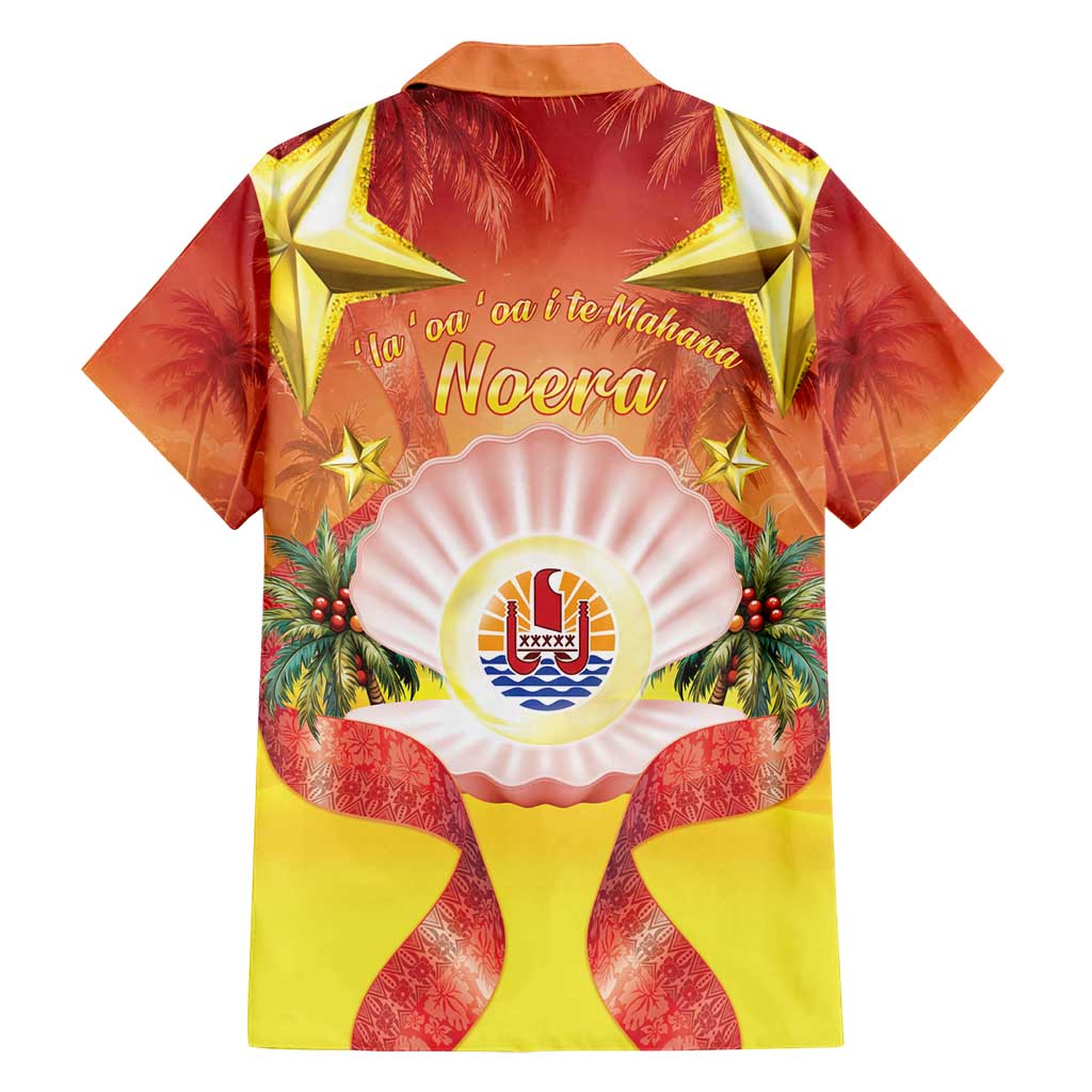 French Polynesia Christmas Family Matching Off Shoulder Maxi Dress and Hawaiian Shirt Seashell Santa Beach Vibes - Polynesian Pride