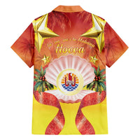 French Polynesia Christmas Family Matching Off Shoulder Short Dress and Hawaiian Shirt Seashell Santa Beach Vibes - Polynesian Pride