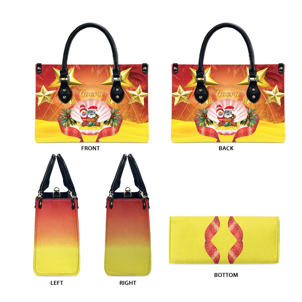 French Polynesia Christmas Leather Bag Seashell Santa Beach Vibes - Polynesian Pride