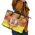 French Polynesia Christmas Leather Tote Bag Seashell Santa Beach Vibes - Polynesian Pride