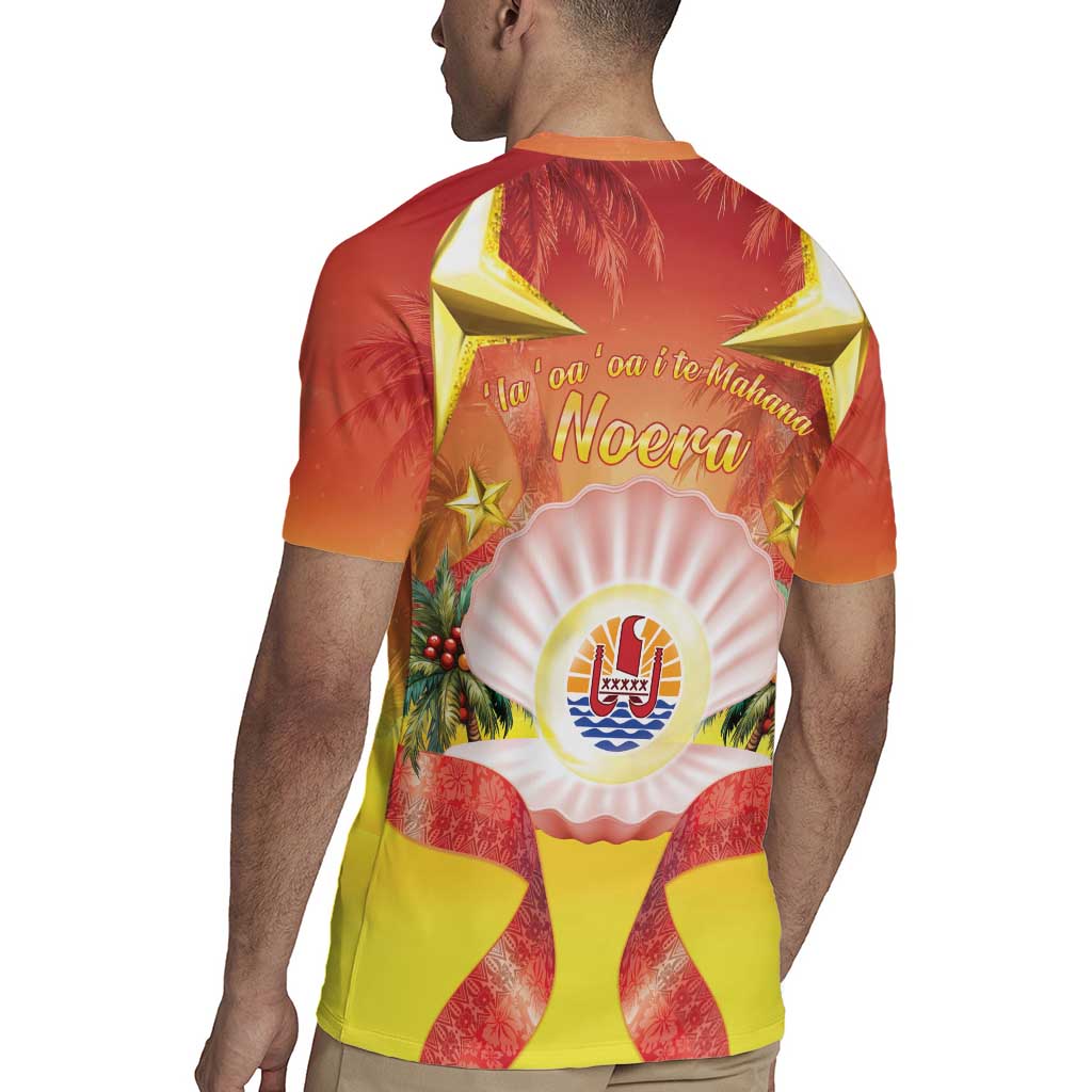 French Polynesia Christmas Rugby Jersey Seashell Santa Beach Vibes - Polynesian Pride