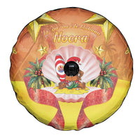 French Polynesia Christmas Spare Tire Cover Seashell Santa Beach Vibes - Polynesian Pride