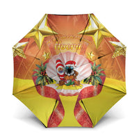 French Polynesia Christmas Umbrella Seashell Santa Beach Vibes - Polynesian Pride