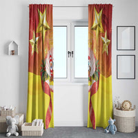 French Polynesia Christmas Window Curtain Seashell Santa Beach Vibes - Polynesian Pride