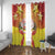 French Polynesia Christmas Window Curtain Seashell Santa Beach Vibes - Polynesian Pride