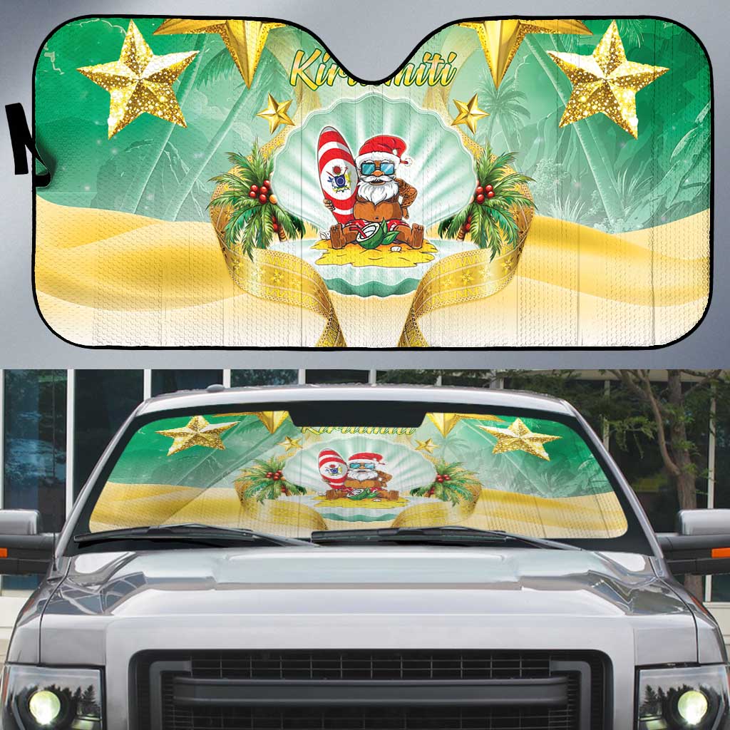 Cook Islands Christmas Auto Sun Shade Seashell Santa Beach Vibes - Polynesian Pride