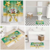 Cook Islands Christmas Bathroom Set Seashell Santa Beach Vibes - Polynesian Pride