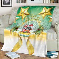 Cook Islands Christmas Blanket Seashell Santa Beach Vibes - Polynesian Pride