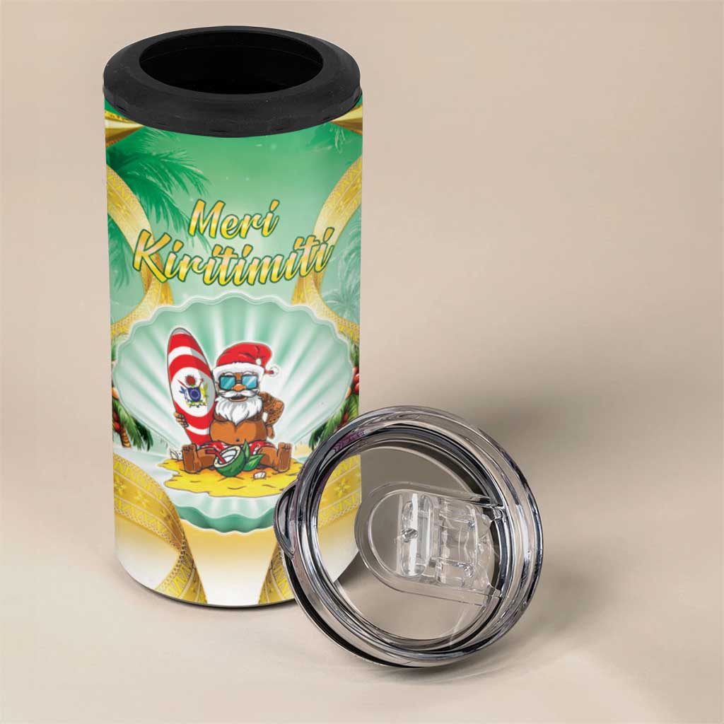 Cook Islands Christmas 4 in 1 Can Cooler Tumbler Seashell Santa Beach Vibes - Polynesian Pride