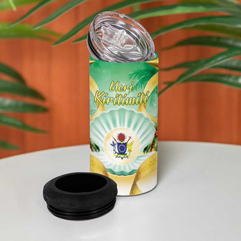 Cook Islands Christmas 4 in 1 Can Cooler Tumbler Seashell Santa Beach Vibes - Polynesian Pride