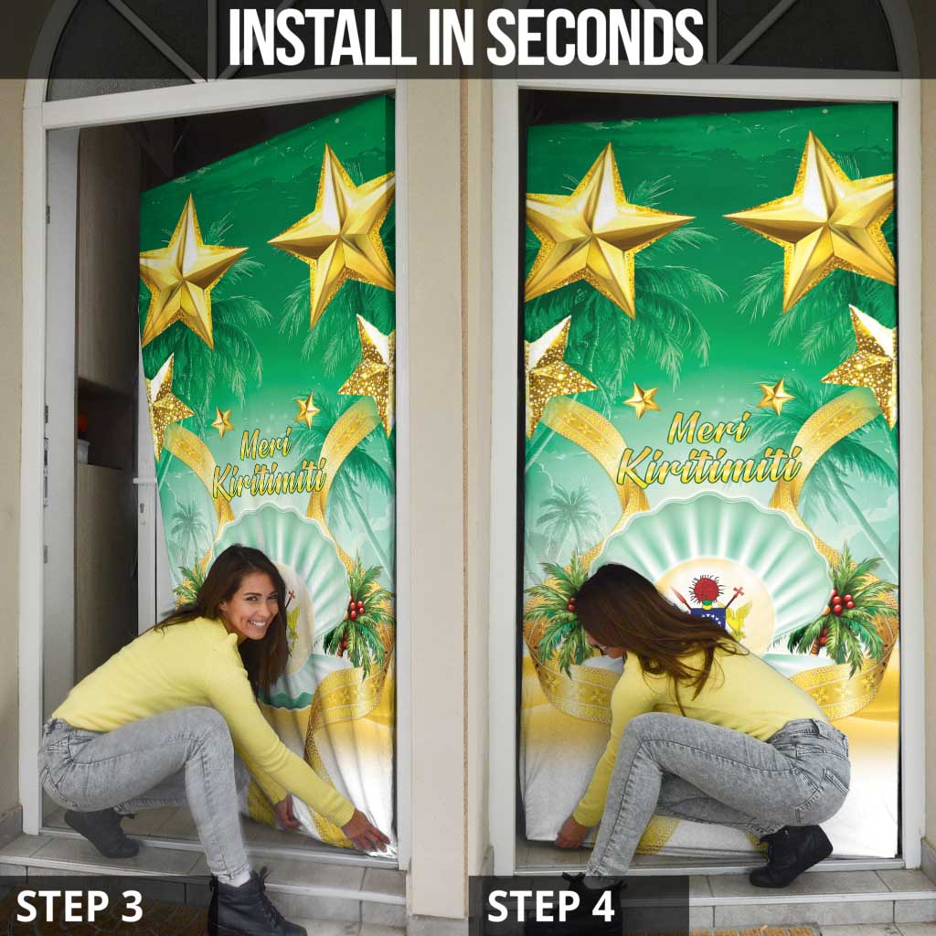 Cook Islands Christmas Door Cover Seashell Santa Beach Vibes - Polynesian Pride