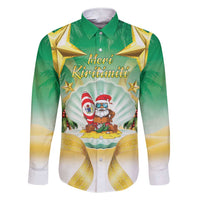 Cook Islands Christmas Family Matching Short Sleeve Bodycon Dress and Hawaiian Shirt Seashell Santa Beach Vibes - Polynesian Pride