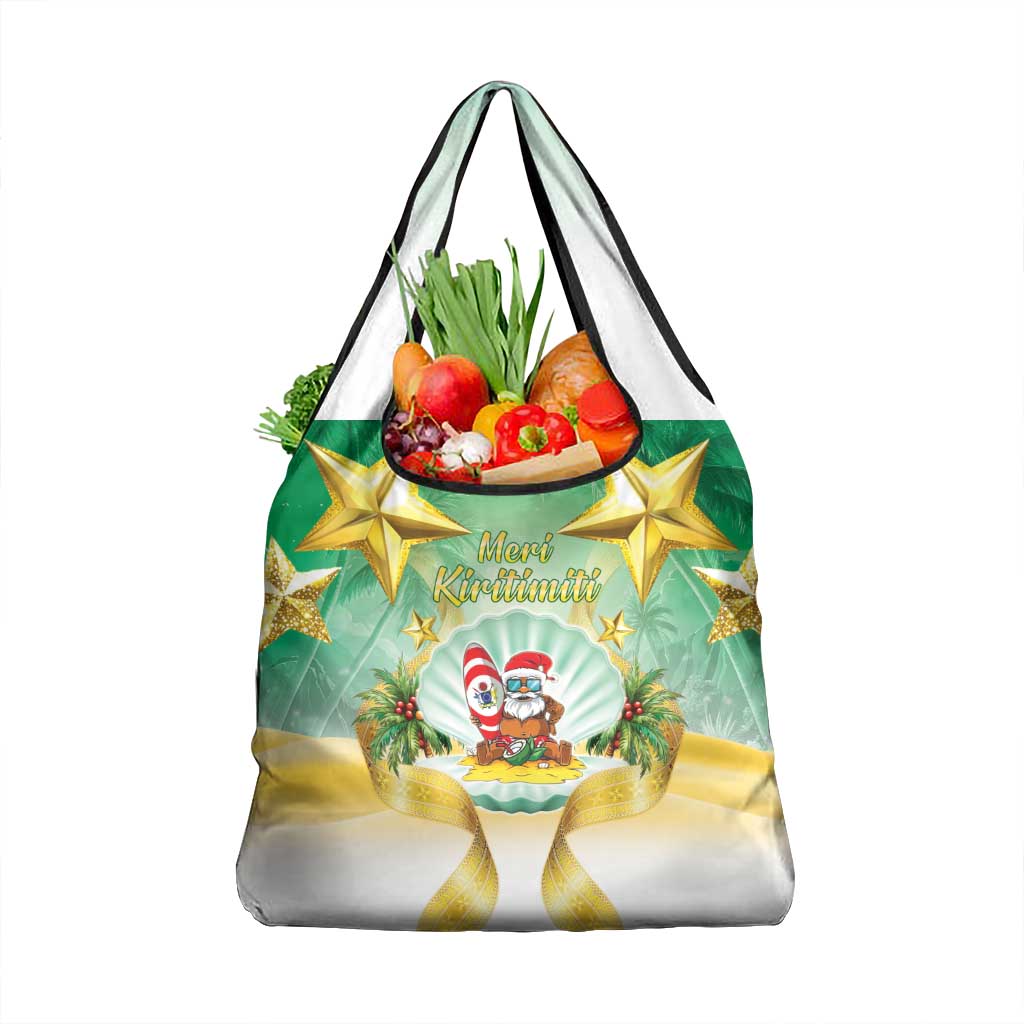 Cook Islands Christmas Grocery Bag Seashell Santa Beach Vibes - Polynesian Pride