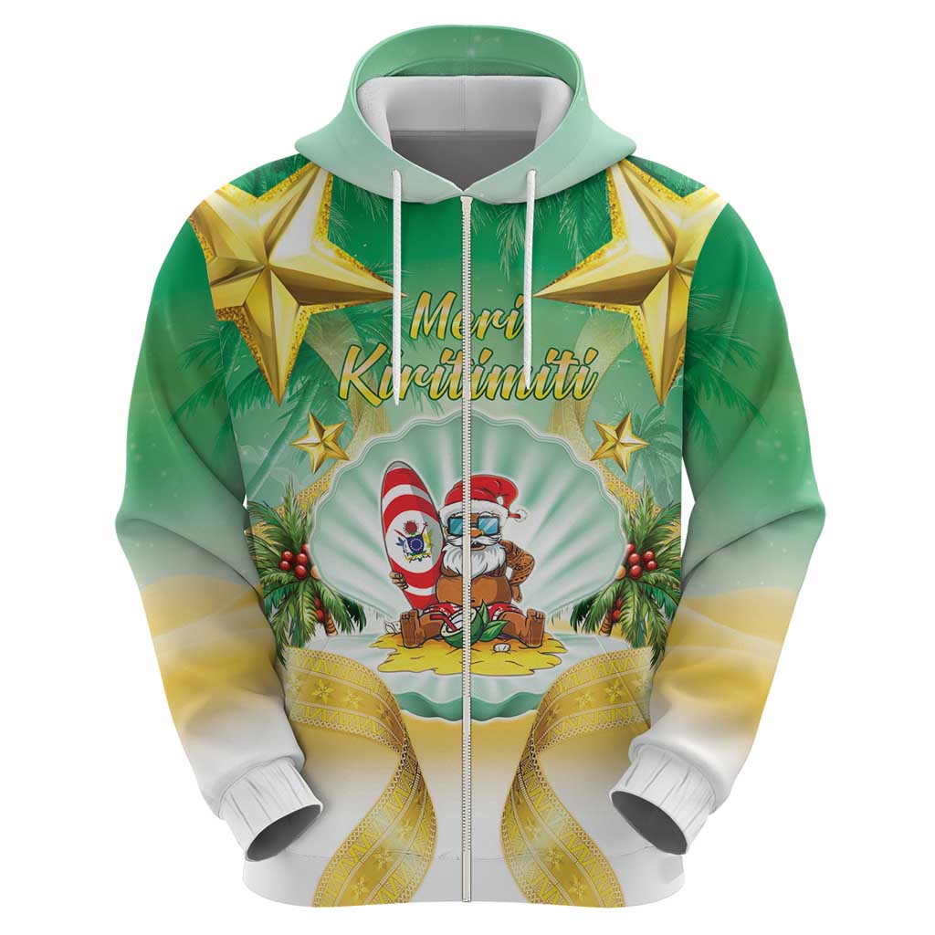 Cook Islands Christmas Hoodie Seashell Santa Beach Vibes - Polynesian Pride