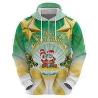 Cook Islands Christmas Hoodie Seashell Santa Beach Vibes - Polynesian Pride