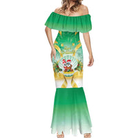 Cook Islands Christmas Mermaid Dress Seashell Santa Beach Vibes - Polynesian Pride