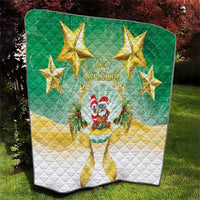 Cook Islands Christmas Quilt Seashell Santa Beach Vibes - Polynesian Pride