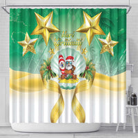 Cook Islands Christmas Shower Curtain Seashell Santa Beach Vibes - Polynesian Pride