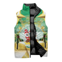 Cook Islands Christmas Sleeveless Puffer Jacket Seashell Santa Beach Vibes - Polynesian Pride
