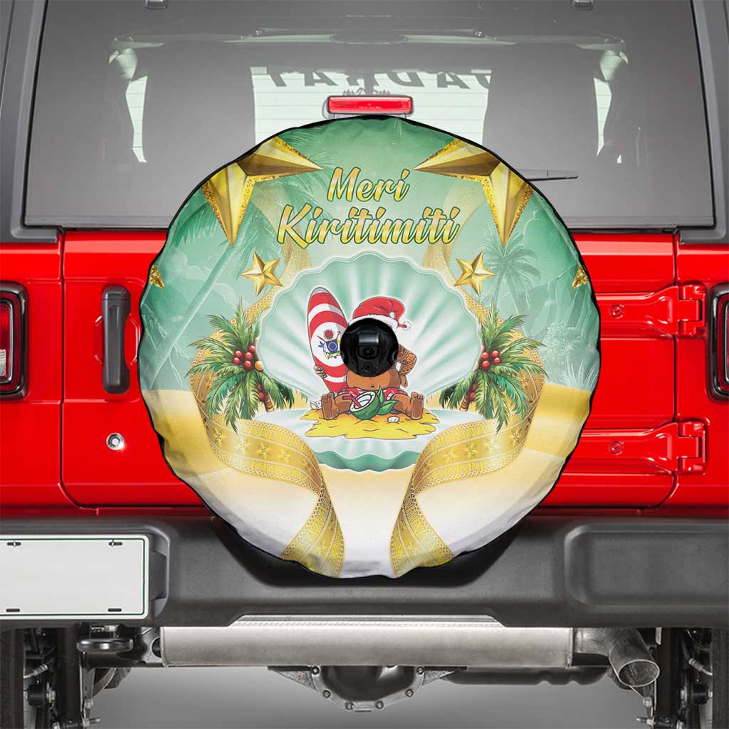 Cook Islands Christmas Spare Tire Cover Seashell Santa Beach Vibes - Polynesian Pride
